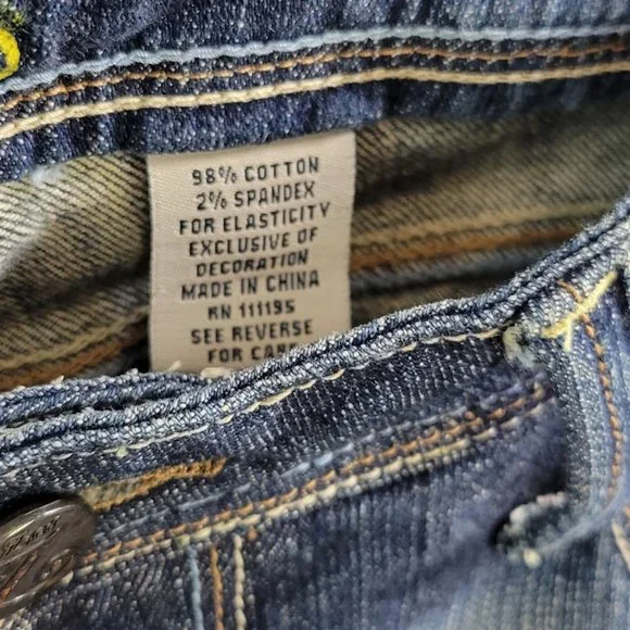 Zco premium embroidered floral vintage bootcut jeans Sz 13 - Picture 8 of 9